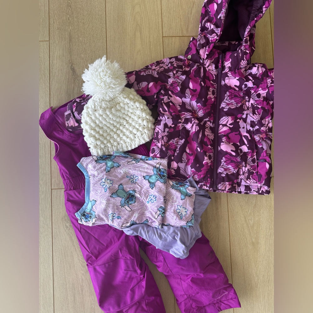 Kamik Purple and Pink Floral Hooded Jacket Set